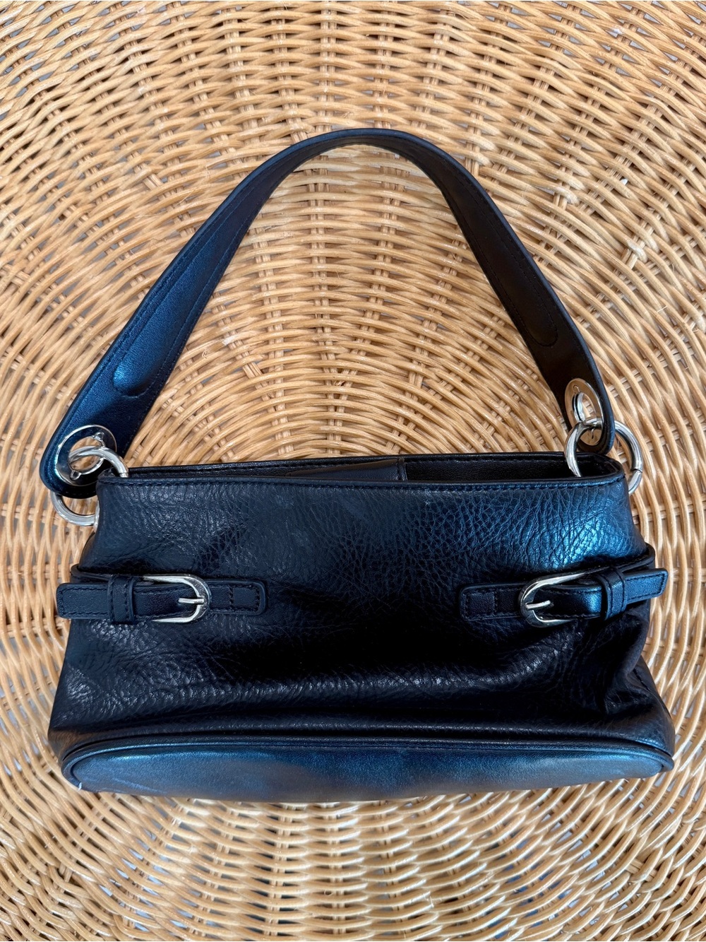 Vintage Y2K Tommy Hilfiger 2005 Black Pebbled Mini Shoulder Bag